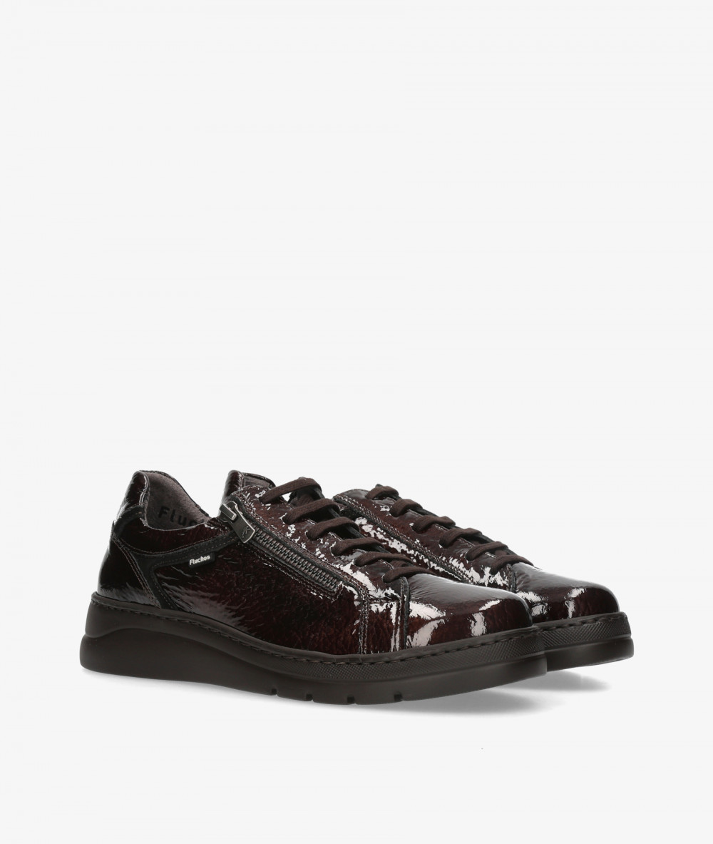 Fluchos Sneakers  F1666 in brown patent leather