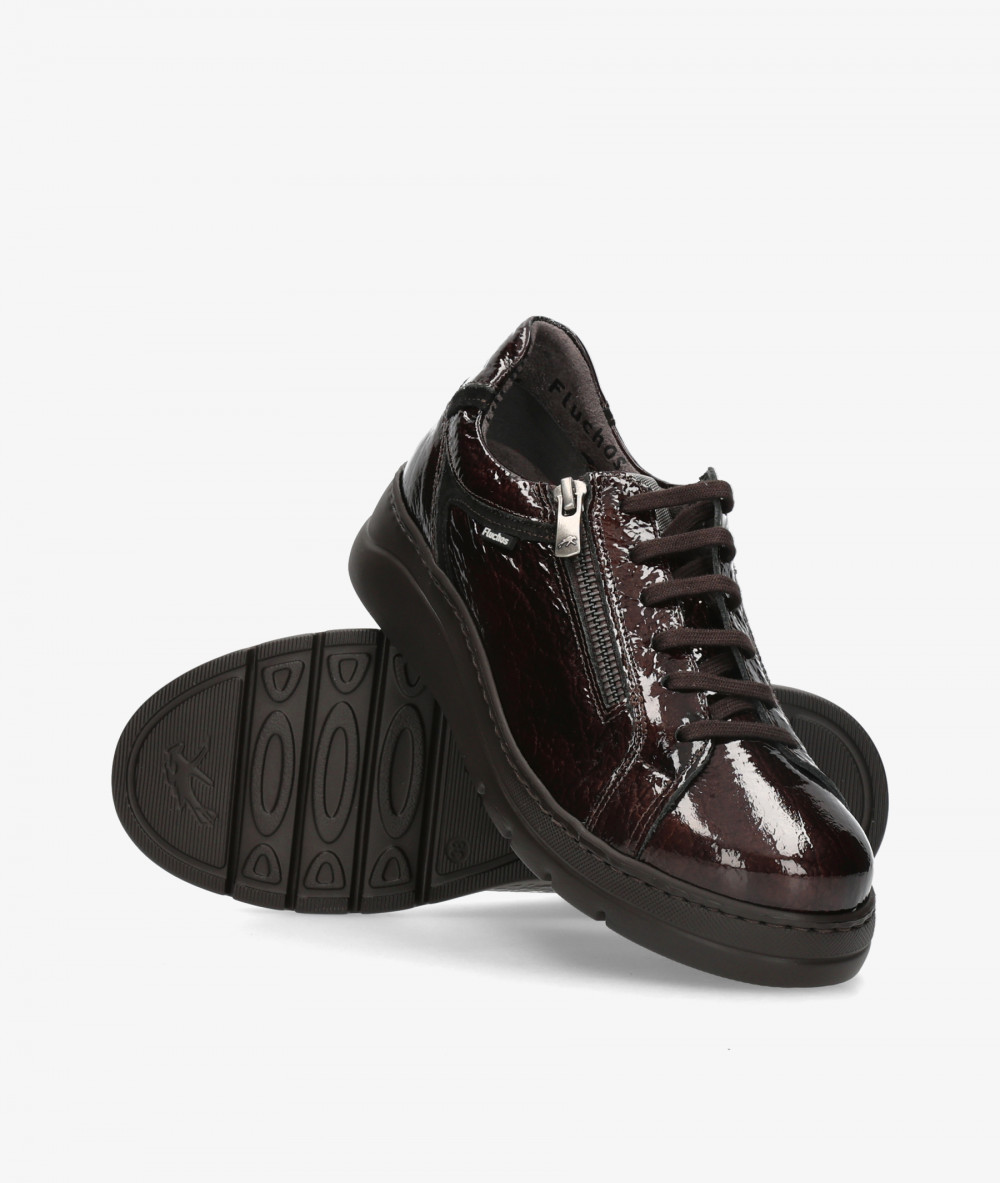 Fluchos Sneakers  F1666 in brown patent leather