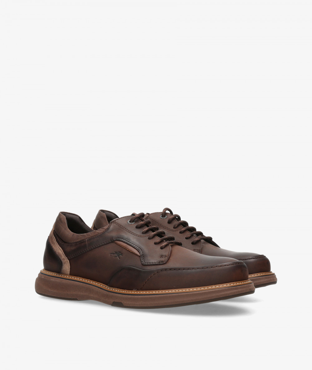 Zapatos de cordones Fluchos F2509 en nobuck marrón