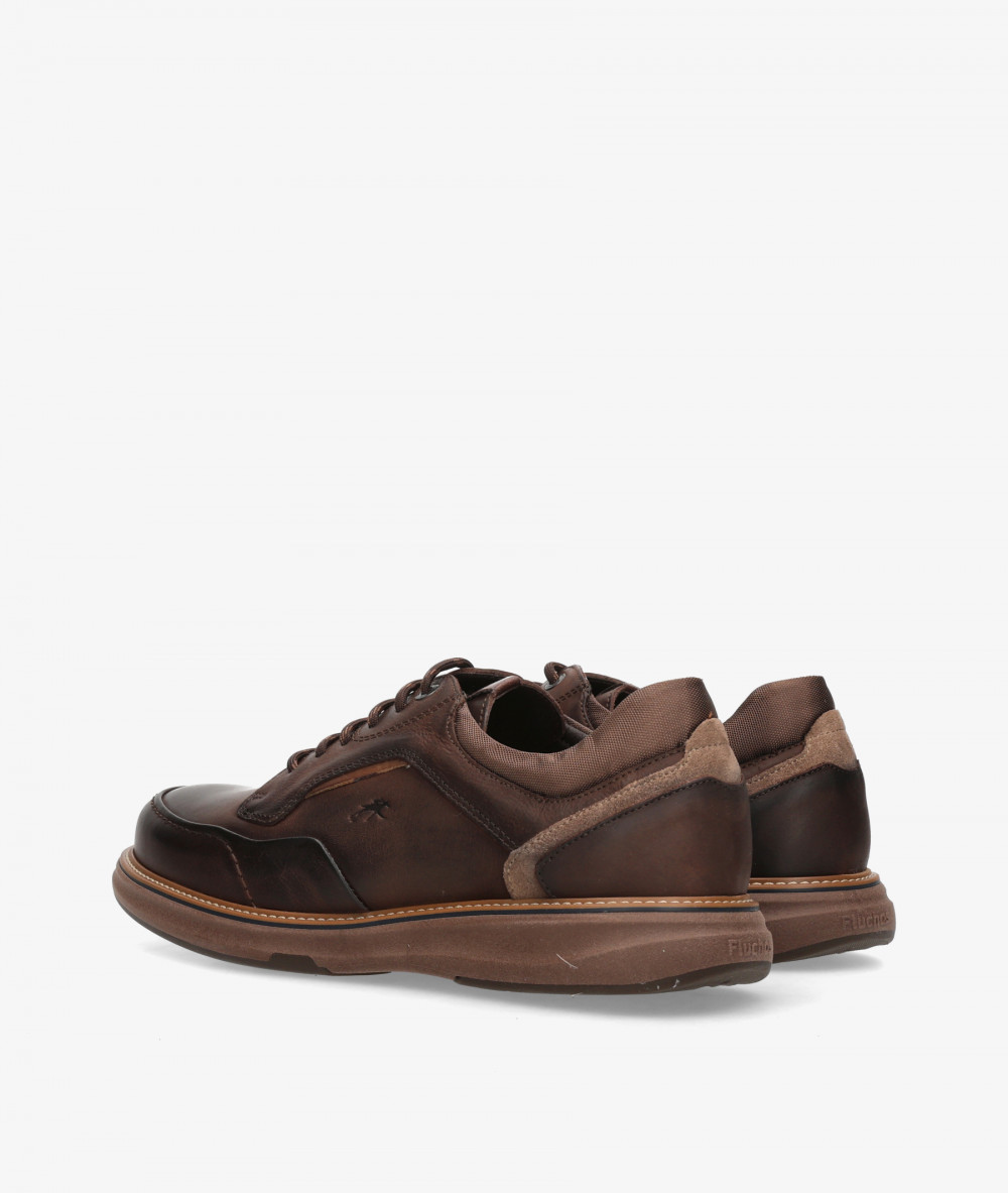 Zapatos de cordones Fluchos F2509 en nobuck marrón