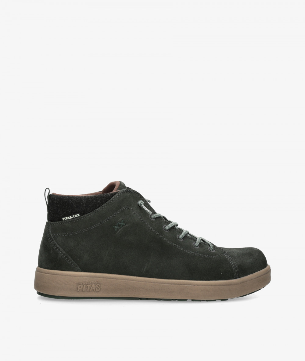 Walk in Pitas Boots  AUSTIN in kaki split suede