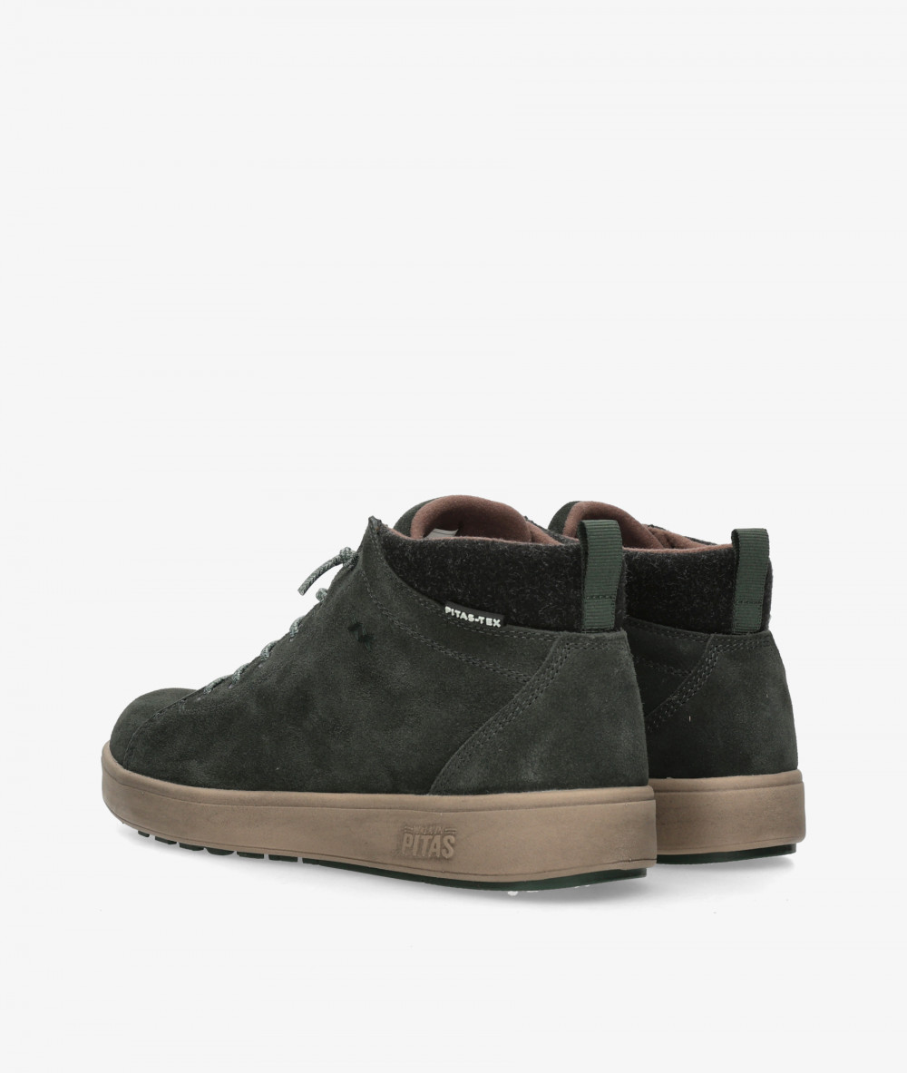 Walk in Pitas Boots  AUSTIN in kaki split suede
