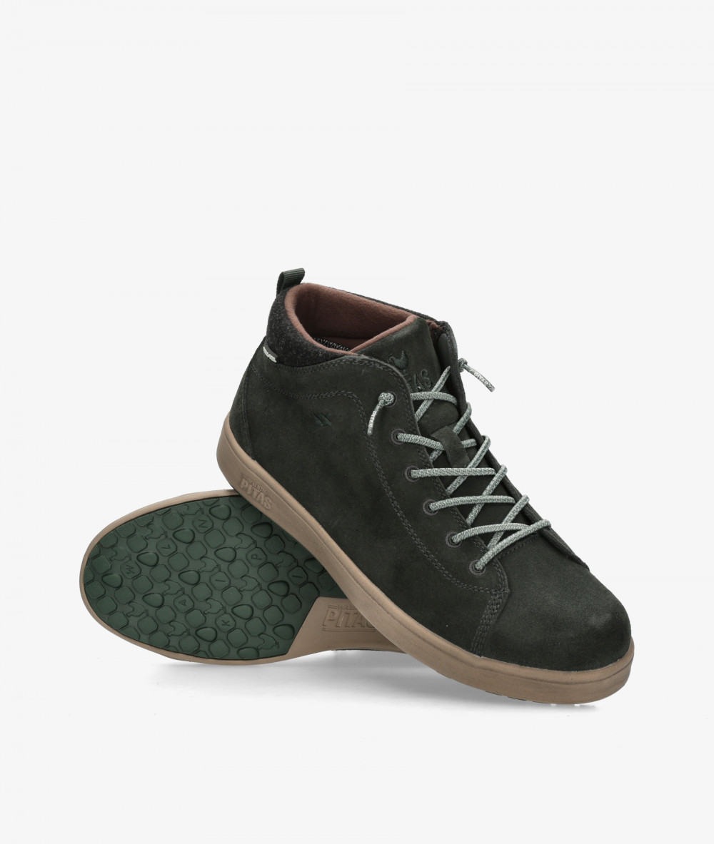 Walk in Pitas Boots  AUSTIN in kaki split suede