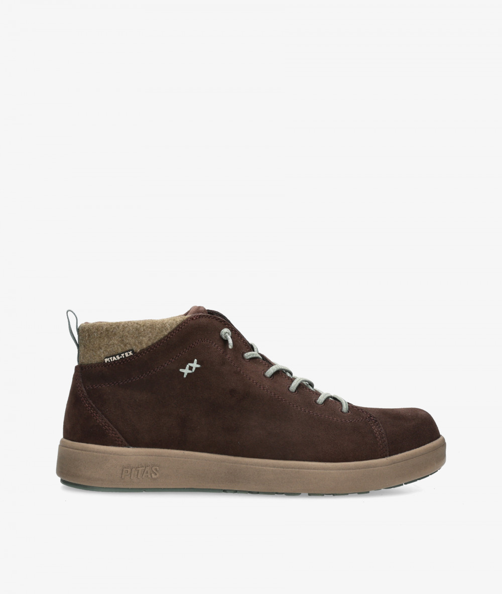 Walk in Pitas Boots  AUSTIN in brown split suede