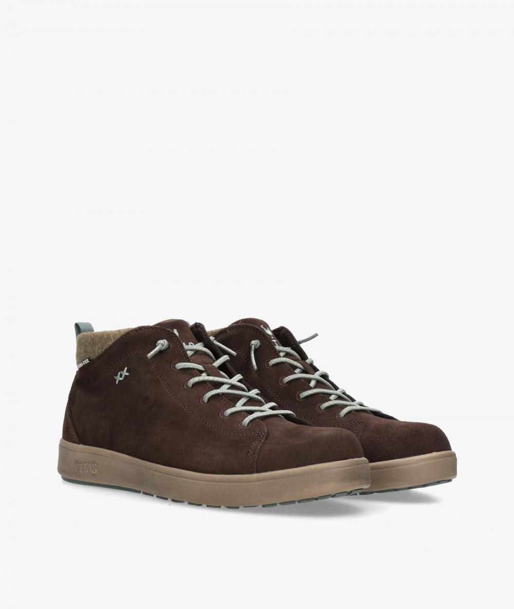 Walk in Pitas Boots  AUSTIN in brown split suede