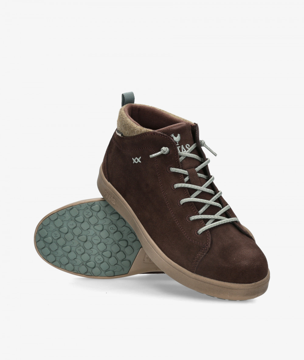 Walk in Pitas Boots  AUSTIN in brown split suede