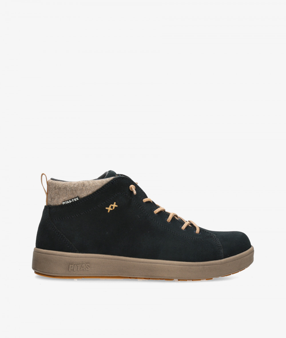 Walk in Pitas Boots  AUSTIN in blue split suede