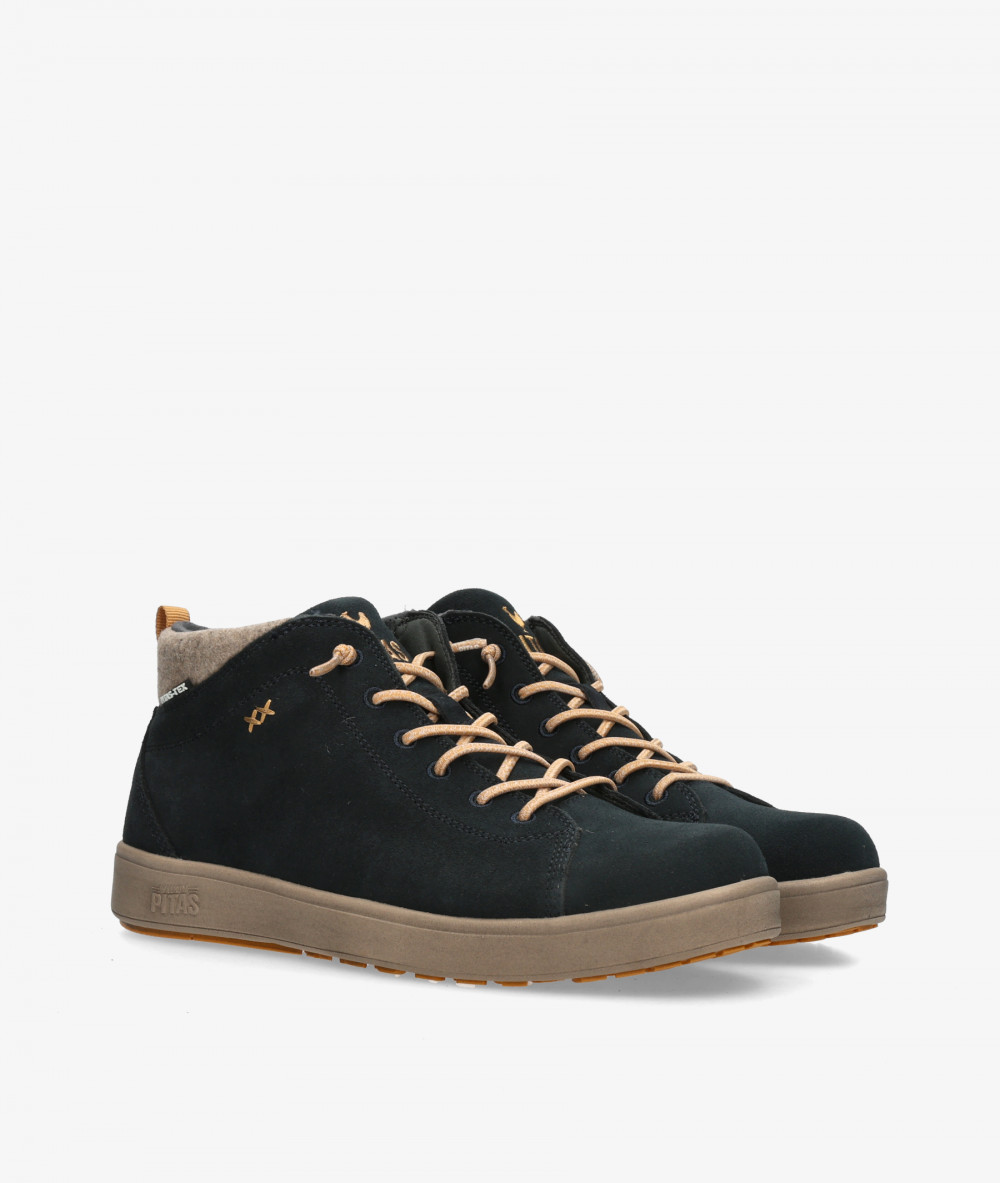 Walk in Pitas Boots  AUSTIN in blue split suede