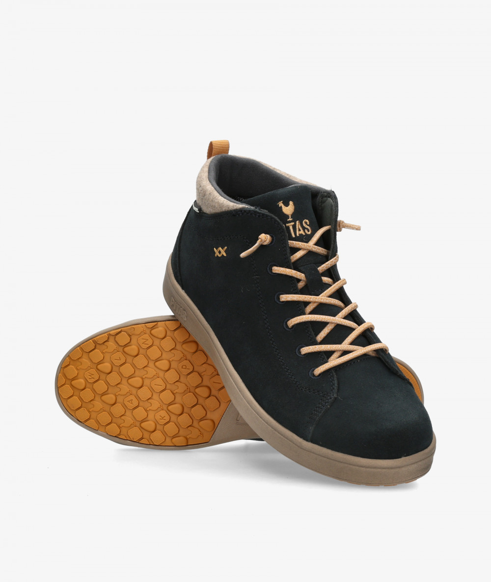 Walk in Pitas Boots  AUSTIN in blue split suede