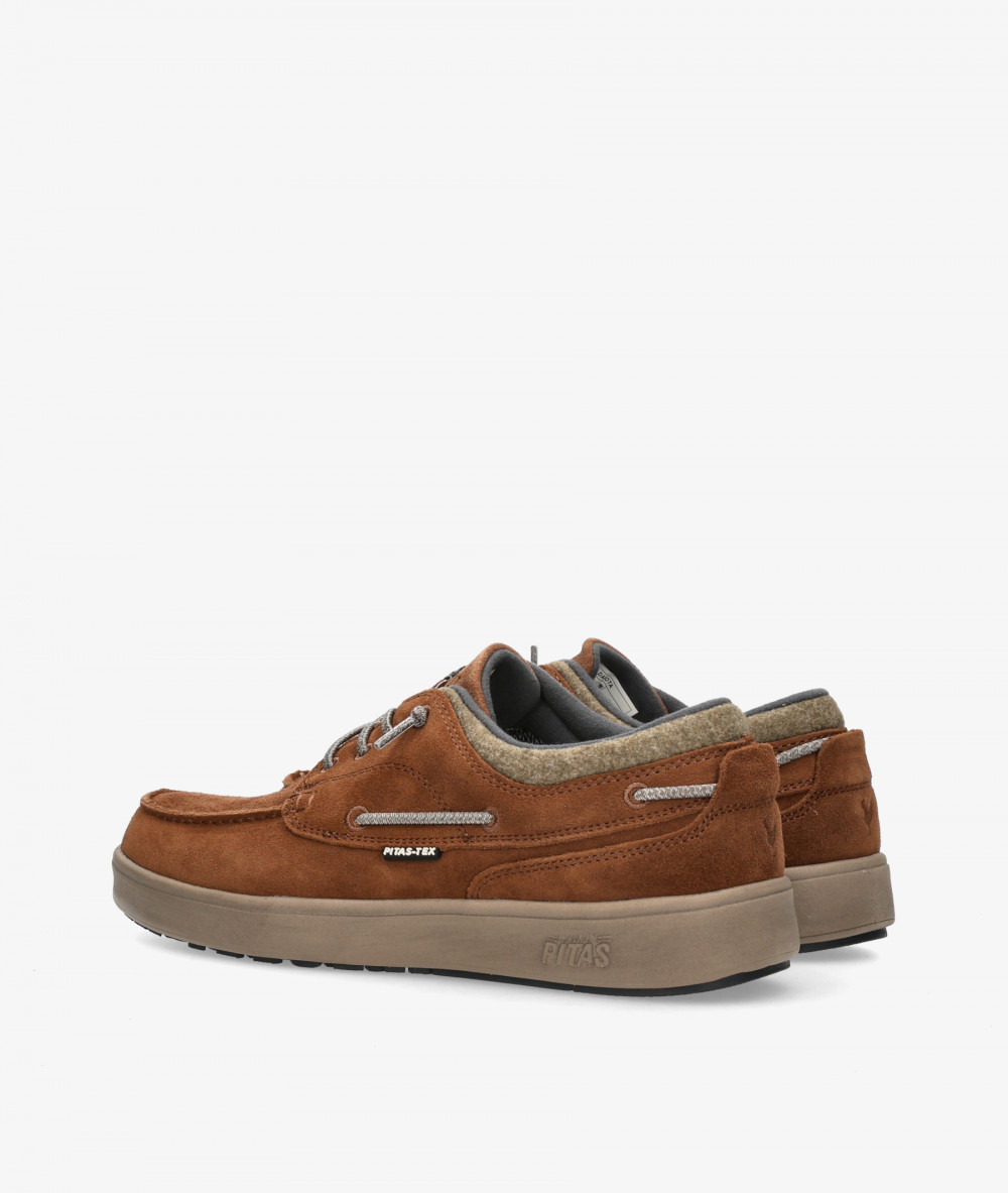 Walk in Pitas Nautical shoes DAKOTA in leather split suede