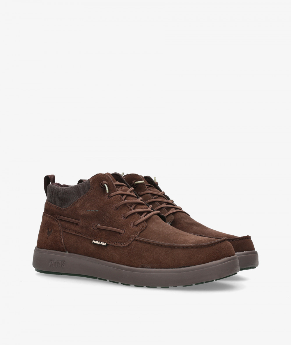 Walk in Pitas Boots  KENT II in brown split suede