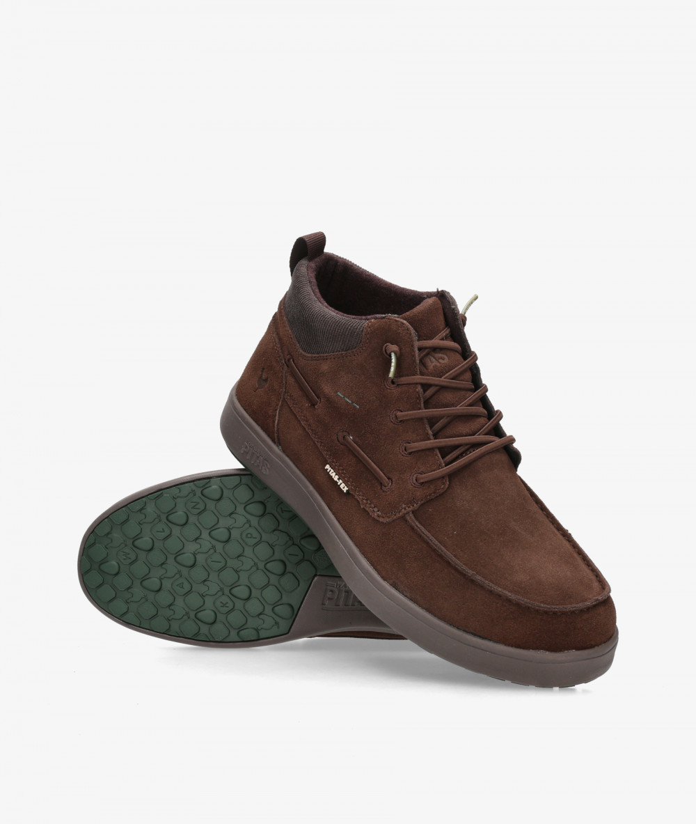 Walk in Pitas Boots  KENT II in brown split suede