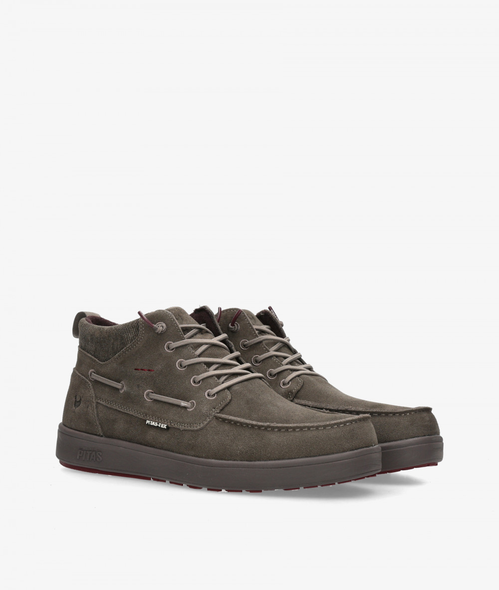 Walk in Pitas Boots  KENT II in taupe split suede