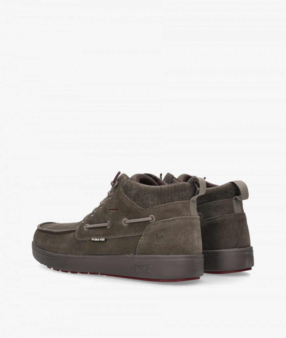Walk in Pitas Boots  KENT II in taupe split suede