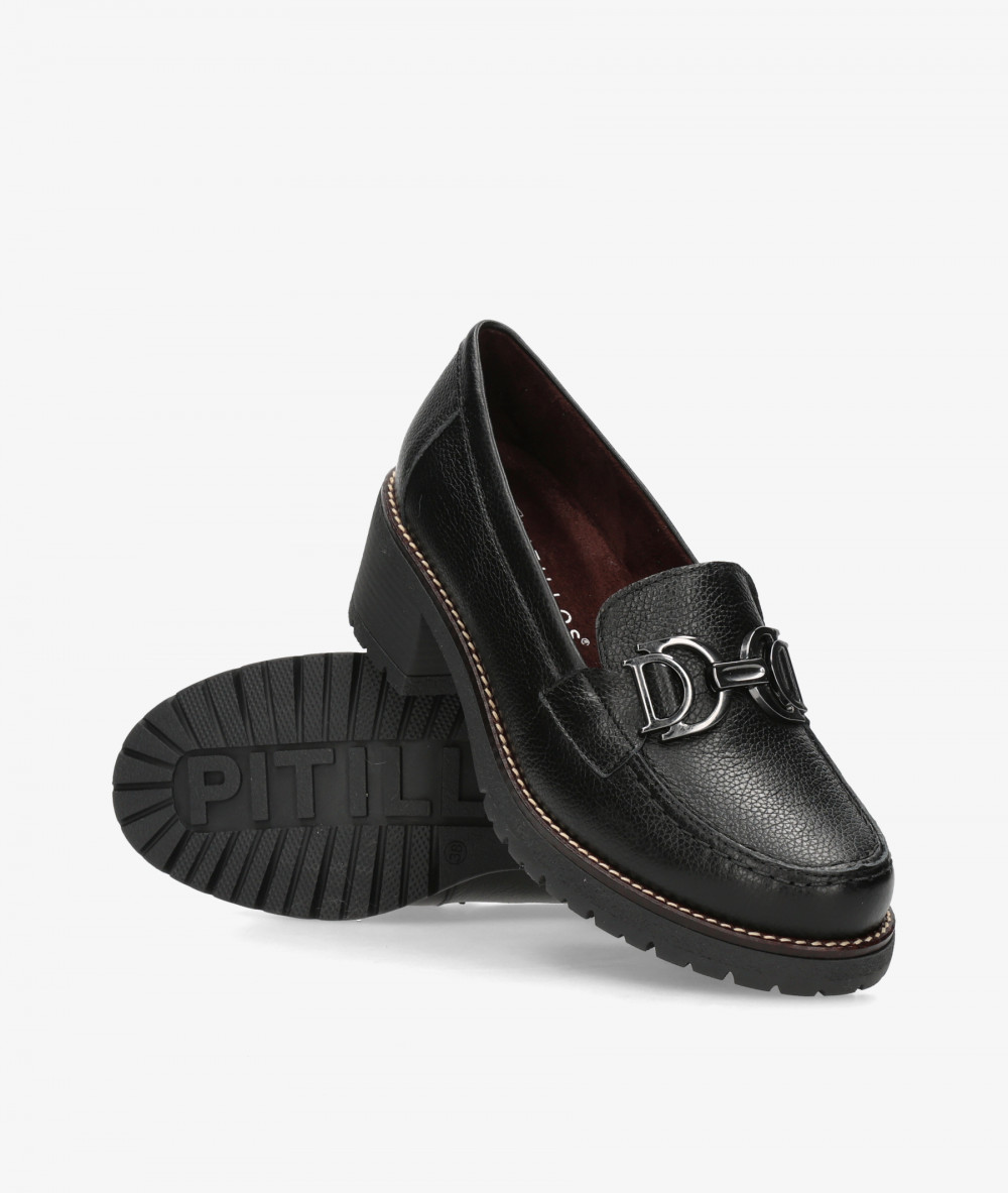 Mocasines Blanco y negro 20520 en negro