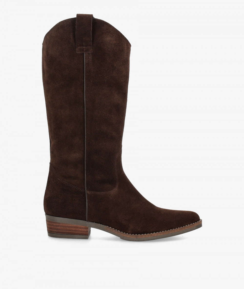 Botas BLOOM  DARA en serraje marrón