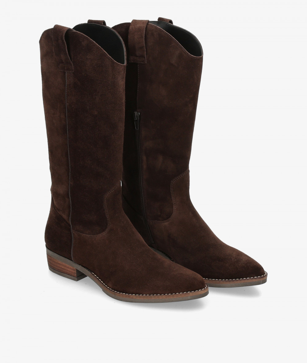 Botas BLOOM  DARA en serraje marrón