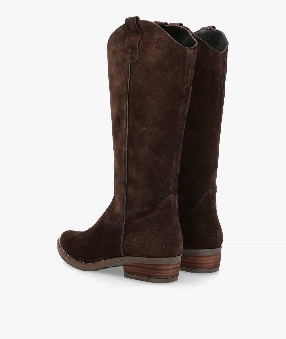 Botas BLOOM  DARA en serraje marrón
