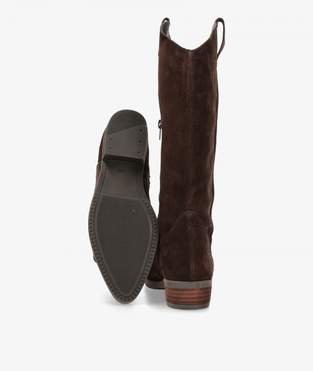 Botas BLOOM  DARA en serraje marrón