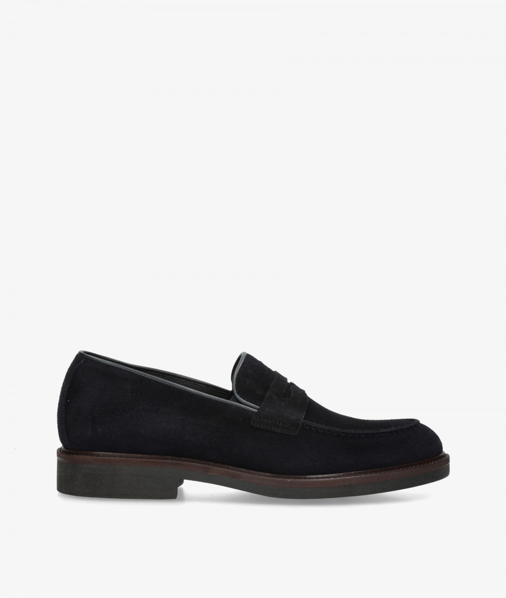 Traveris Loafers 28092 in blue split suede