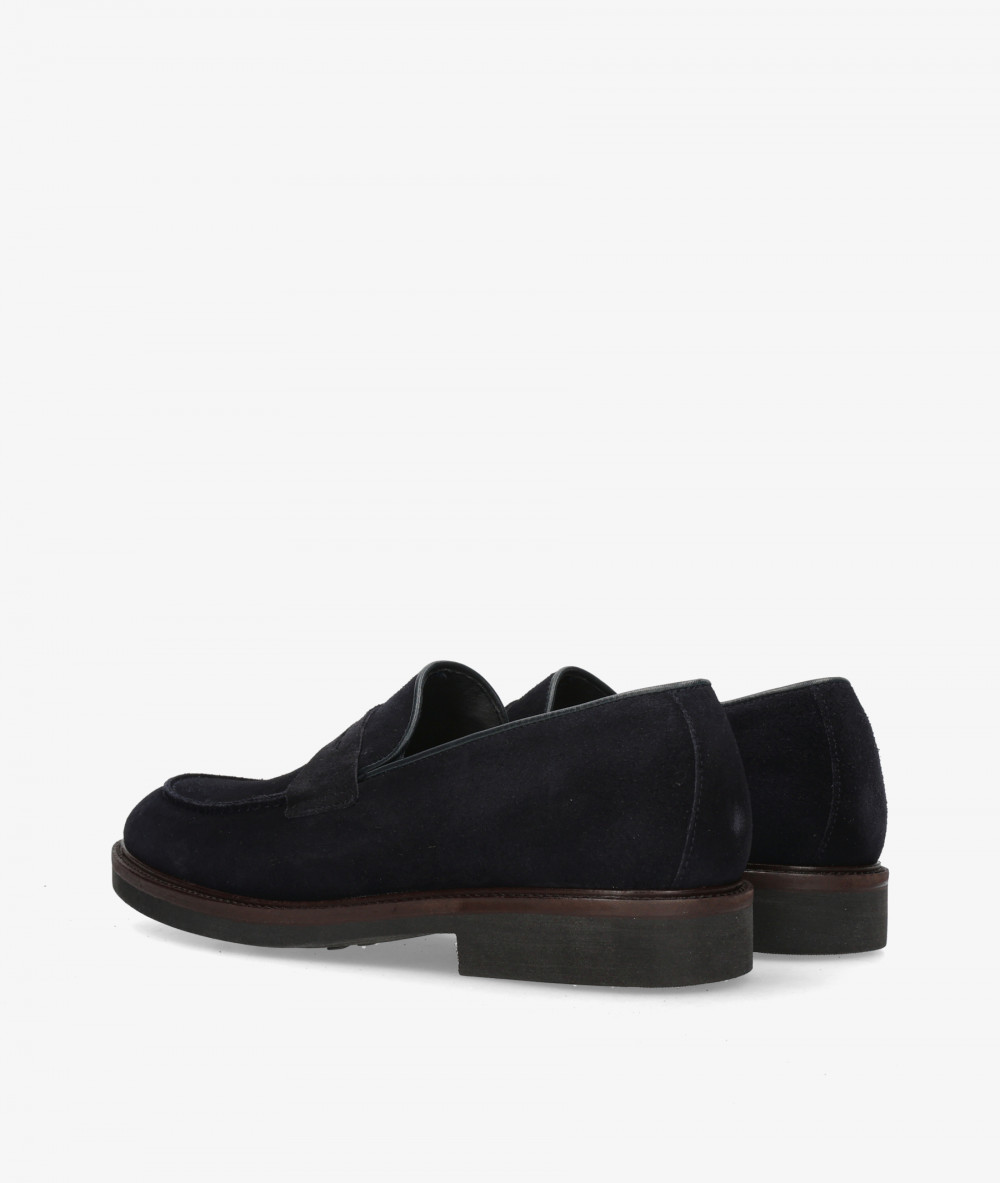 Traveris Loafers 28092 in blue split suede