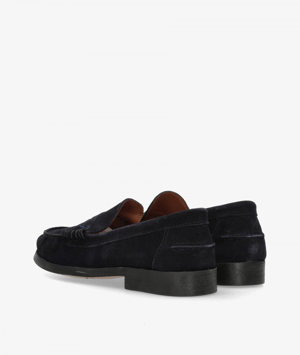 Traveris Loafers 93000 in blue split suede