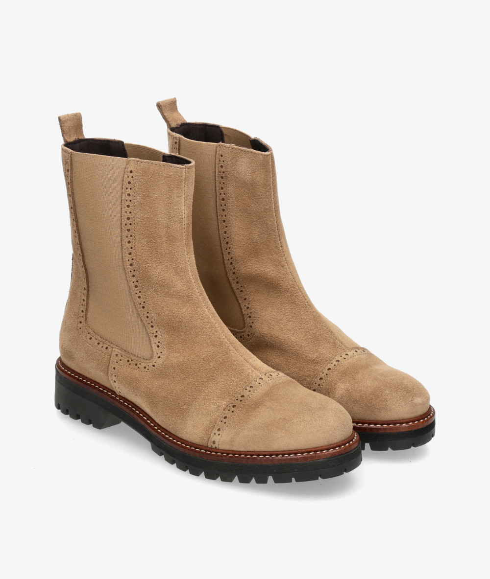 CHELSEA BLOOM VIRGINIA en serraje taupe