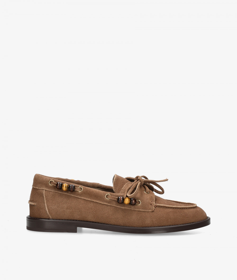 Naúticos EVA PARIS 31313 en serraje taupe