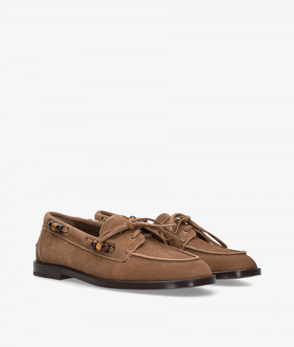 Naúticos EVA PARIS 31313 en serraje taupe