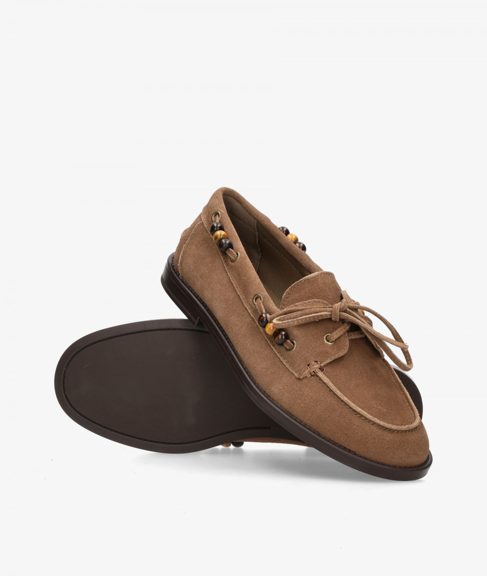 Naúticos EVA PARIS 31313 en serraje taupe