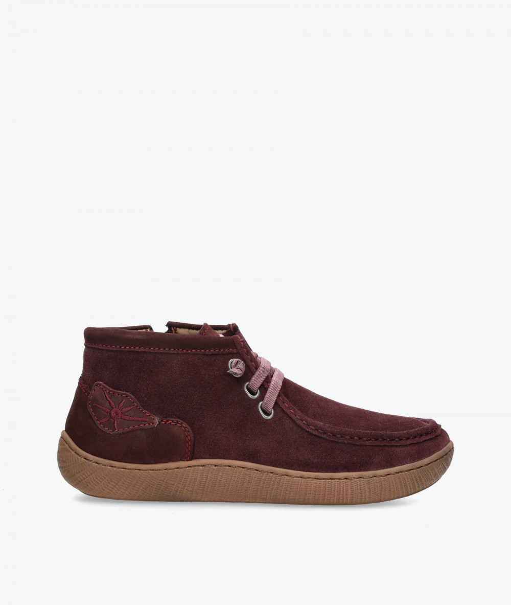 Sunni Sabbi Ankle boots  NAYA 072 in burgundy split suede