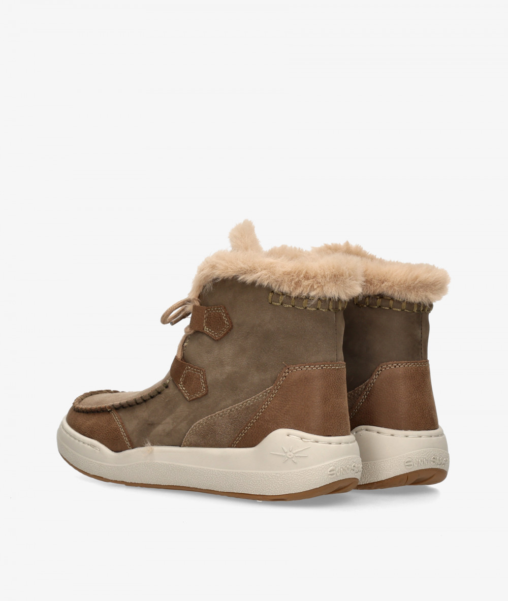 Sunni Sabbi Ankle boots  ATLAS 069 in taupe split suede
