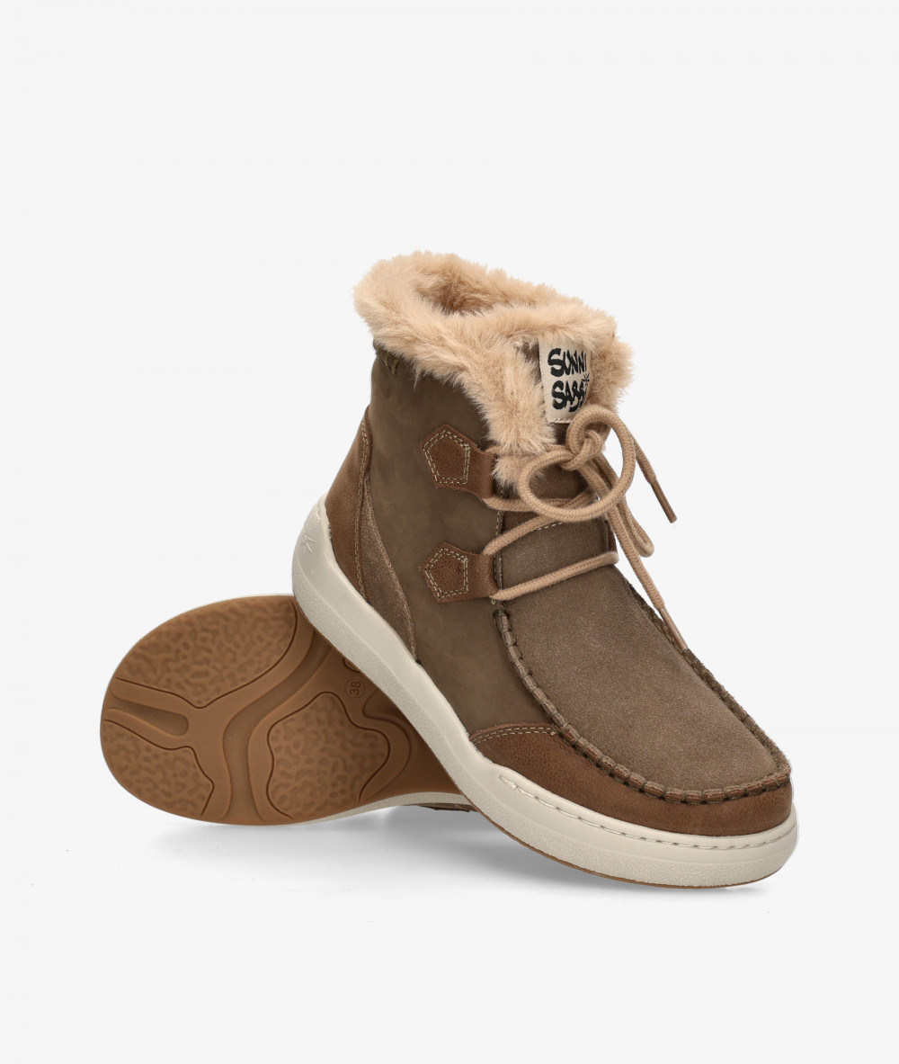 Sunni Sabbi Ankle boots  ATLAS 069 in taupe split suede