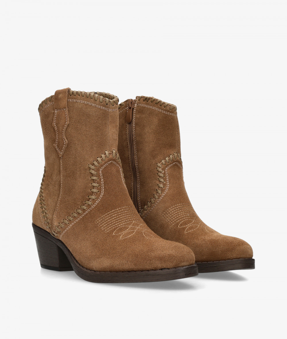 Botines EVA PARIS 31331 en serraje taupe
