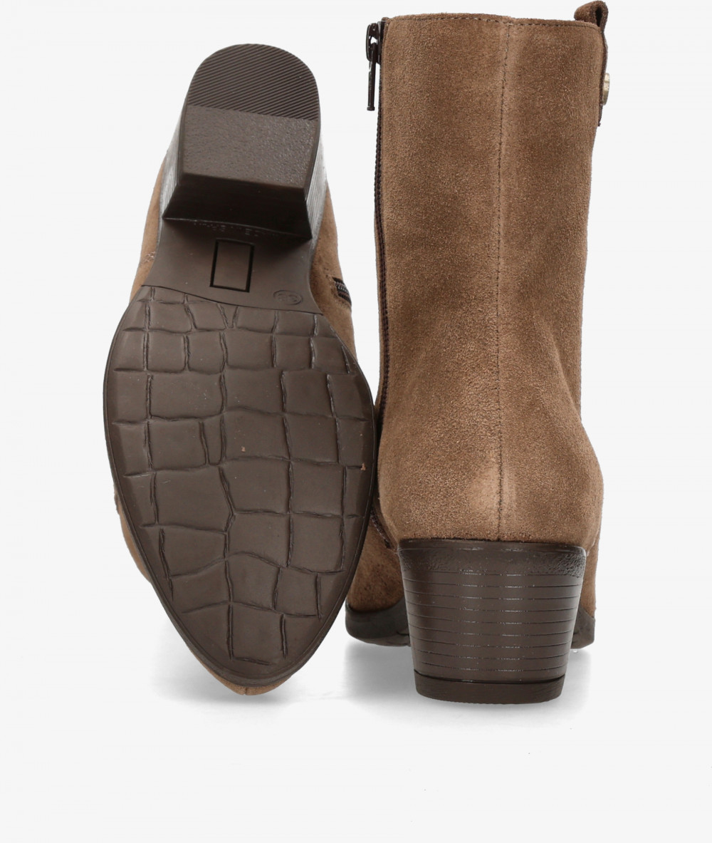Botines Funny Lola 3457 en serraje taupe