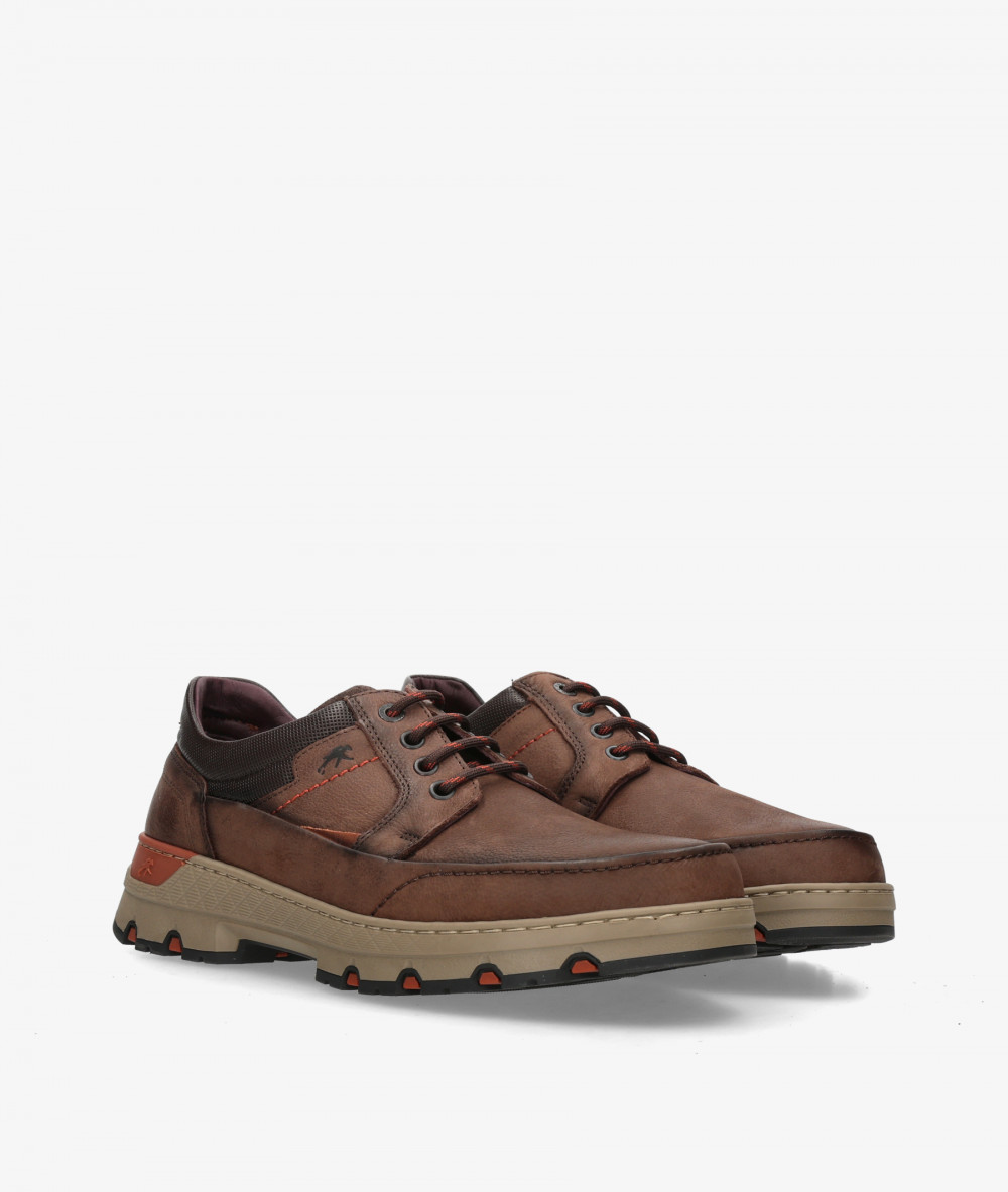 Zapatos de cordones Fluchos F1843 en nobuck marrón