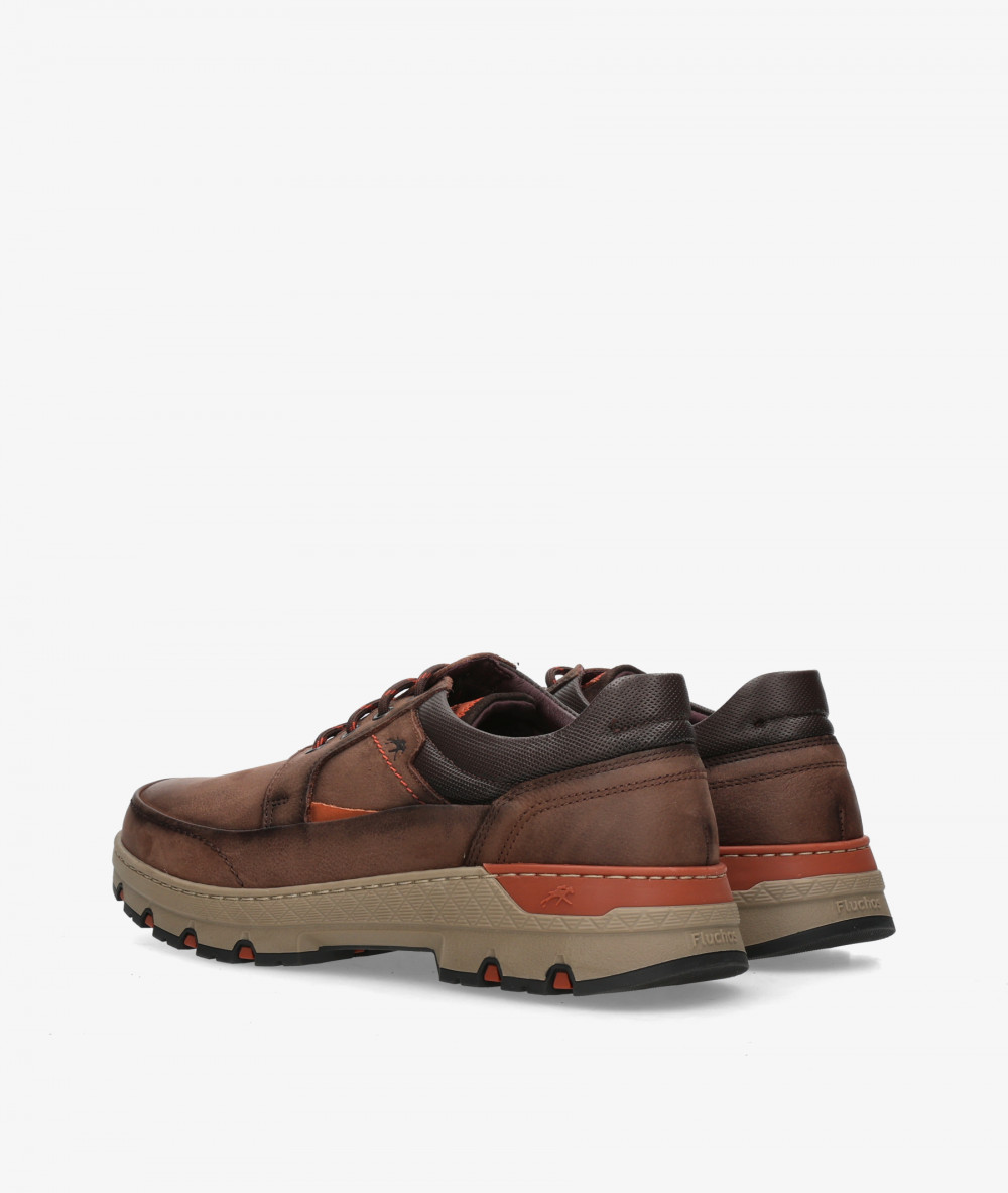 Zapatos de cordones Fluchos F1843 en nobuck marrón