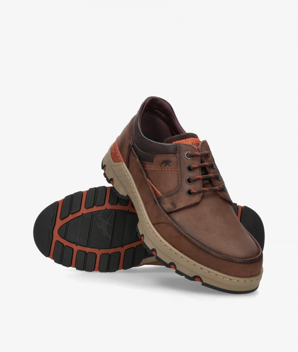 Zapatos de cordones Fluchos F1843 en nobuck marrón
