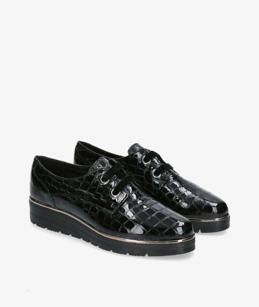 Zapatos cordones azul marino mujer cheap